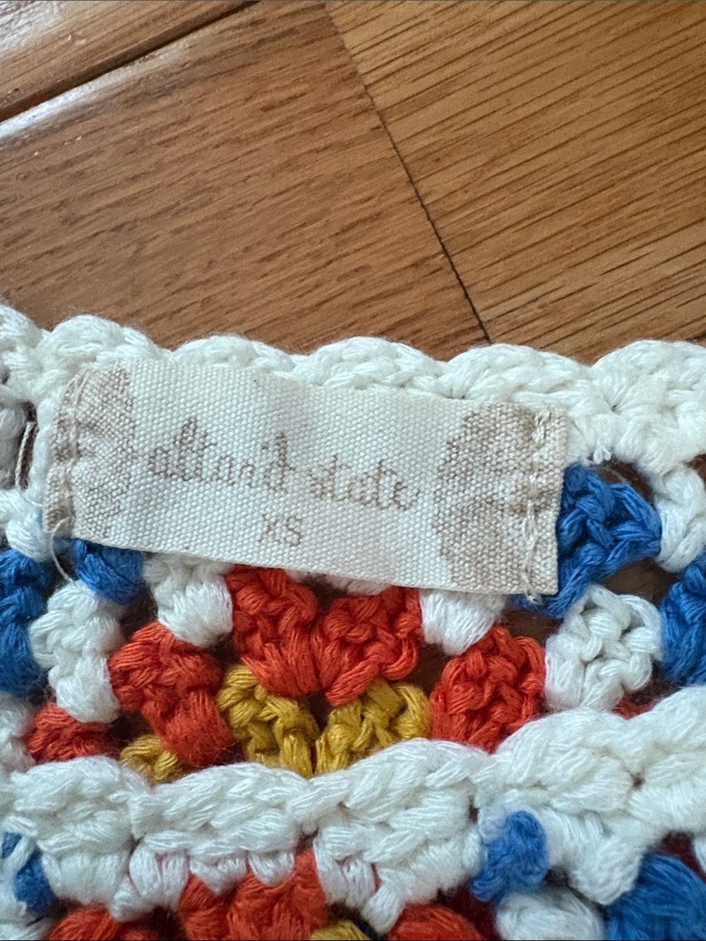 Altar'd State Multicolor Crochet Crop Top - White Trim - Picture 2 of 7